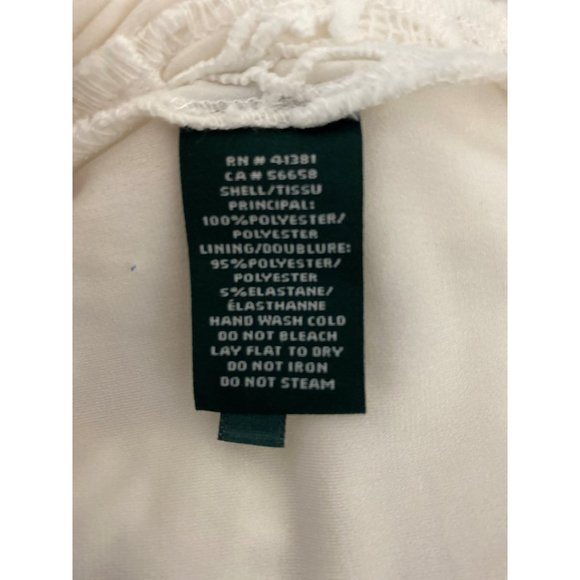 Vintage Lauren Ralph Lauren Dress Size 2 White Embroidery Lined Bodycon Wedding - Picture 6 of 14